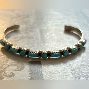 Sterling Silver Turquoise Cuff marked CCH